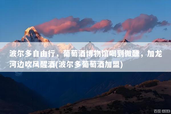 波尔多自由行，葡萄酒博物馆喝到微醺，加龙河边吹风醒酒(波尔多葡萄酒加盟)